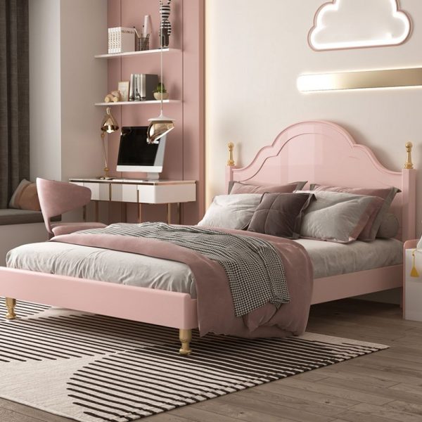 "Elegant Peony Modern Lumber Standard Children Bed with Headboard & Coir Mattress, Exclusive for Girl/Woman+"